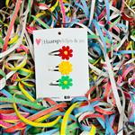 Rood/geel/groen (rode/gele/groene) madeliefjes op klikklakspeldjes - carnaval - haaraccessoires — 4 