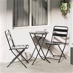 vidaXL Bistroset 3 pcs Antraciet Staal