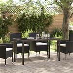 vidaXL Tuinstafel Zwart 140 x 80 x 73 cm Massief teakhout