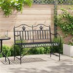 vidaXL Tuinbank met Lamelontwerp Zwart 103,5 CM Staal
