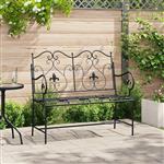 vidaXL Tuinbank Zwart 104 x 54 x 93cm Staal