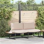 vidaXL Tuinbank met kussen met kussen Taupe 200,5 x 70 x 85,5 cm Staal