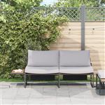 vidaXL Tuinbank met kussen Lichtgrijs 200,5 x 70 x 85,5 cm Staal