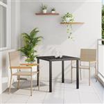 vidaXL Tuinstoelen 2 st stapelbaar met kussens poly rattan beige