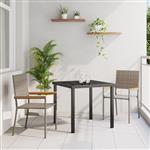 vidaXL Tuinstoelen 2 st stapelbaar met kussens poly rattan grijs