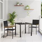vidaXL Tuinstoelen 2 st stapelbaar met kussens poly rattan zwart