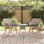 vidaXL Tuinstoel 2 pcs Lichtgrijs 55 x 62.5 x 82cm poly rattan