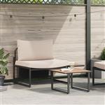 vidaXL Tuinbankenset 2 pcs Taupe Staal