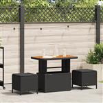 vidaXL Tuin Eetset Zwart Poly riet