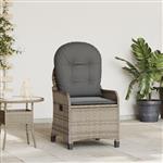 vidaXL Ligstoel met kussen Grijs 56 x 66 x 95 cm poly rattan