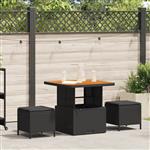 vidaXL Tuin Eetset Zwart Poly riet
