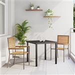 vidaXL Tuinstapelstoelen 2 pcs Bruin en Grijs