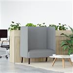 vidaXL Hoge Rugbank Lichtgrijs 109x56x121 cm Stof