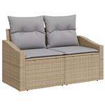 vidaXL Tuinbank met kussen 123 x 62 x 69 cm poly rattan