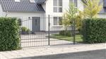 vidaXL Tuindeur met Puntige Bovenkant Grijs 195x500 cm Staal