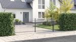 vidaXL tuinpoort met speerpunt grijs 150x500 cm staal