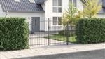 vidaXL Tuindeur met Spitse Top Grijs 175x400 cm Staal