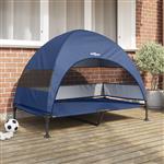 vidaXL Verhoogd Hondenbed Marineblauw 127 x 81 x 108 cm Stof en Staal