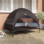 vidaXL Verhoogd Hondenbed Bruin 127 x 81 x 108 cm Stof en Staal