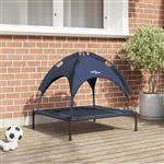 vidaXL Verhoogd Hondenbed Marineblauw Stof, Metaal 71 x 64 x 71 cm