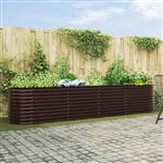 vidaXL Verhoogde plantenbak Bruin 400 x 80 x 81 cm Staal