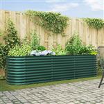 vidaXL Verhoogde plantenbak Groen 320 x 80 x 81 cm Staal