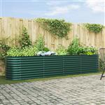 vidaXL Verhoogde plantenbak Groen 400 x 80 x 81 cm Staal