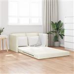 vidaXL Loveseat 2-Zits Crème Stof, Hout 2-Zits Zit Veel Crème Loveseat