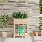 vidaXL Plantenbak met schap 60x60x76 cm massief vurenhout