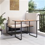 vidaXL Tuin Eetset 2 pcs Taupe Staal