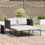 vidaXL Ligstoel met kussen Antraciet 115 x 153 x 69.5cm Staal