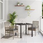 vidaXL Tuinstoel 2 pcs Grijs 53 x 60 x 85cm poly rattan