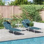 vidaXL Ligstoel 2-persoon 2 pcs Groen 58 x 188 x 77cm Stof