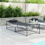 vidaXL Ligbed 200x74x73 cm staal en textileen antraciet