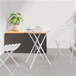 vidaXL Bistrotafel Wit Ø50x71 cm Poedercoating staal