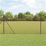 vidaXL Gelaste draadhek Rood 1.5 x 25 m Staal