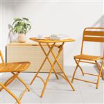 vidaXL Tuinstafel Mosterdgeel 55 x 55 x 73 cm Poedercoating staal