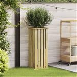 vidaXL Plantenbak Bruin 33 x 33 x 85 cm Geïmpregneerd grenen hout