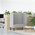 vidaXL Hoge Rug Sofa Cloud Grijs 109x56x121 cm Stof