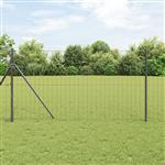 vidaXL Euro Hek Grijs 1.2 x 25 m PVC-gecoat ijzer