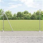 vidaXL Hekpalen met voetplaten 13 stuks Ø32mm 88,5cm Gegalvaniseerd staal