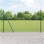 vidaXL Hekpalen 7 pcs Groen Ø32mm 160 cm Gegalvaniseerd staal