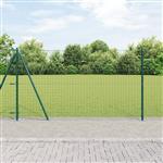 vidaXL Hekpalen 13 pcs Groen Ø32mm 130 cm Gegalvaniseerd staal