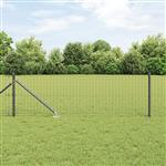 vidaXL Hekpalen met Spie - 7 stuks Ø32 mm, 80 cm, Gegalvaniseerd Staal