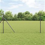 vidaXL Hekpalen 13 stuks Grijs Ø32 mm 150 cm Gegalvaniseerd Staal