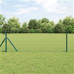 vidaXL Hekpalen 7 stuks Groen Ø32 mm 100 cm Gegalvaniseerd Staal