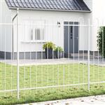 vidaXL Tuin Hek Wit 1.7 x 1.5 m Poedergecoat staal