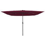 vidaXL Tuinparasol Rood en Zwart 295 x 295 x 245 cm Polyester en staal