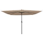 vidaXL Tuinparasol Taupe 295 x 295 x 245 cm Polyester en staal