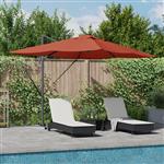 vidaXL Cantilever Roma Parasol met LED's Terracotta 352x251x265 cm Aluminium